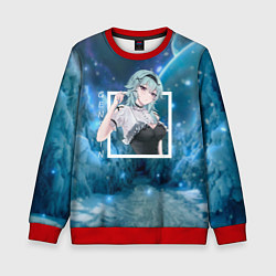 Свитшот детский Эола Eula, Genshin Impact Геншин импакт, цвет: 3D-красный