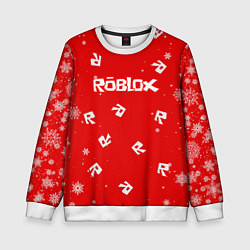 Свитшот детский НОВОГОДНИЙ СВИТЕР ROBLOX РОБЛОКС НОВЫЙ ГОД 2022, цвет: 3D-белый