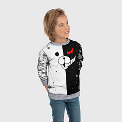 Свитшот детский НОВОГОДНИЙ МОНОКУМА ЧЁРНО БЕЛЫЙ НОВЫЙ ГОД 2022, цвет: 3D-меланж — фото 2