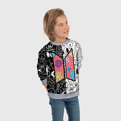 Свитшот детский Permission To Dance SPLIT BT21, цвет: 3D-меланж — фото 2