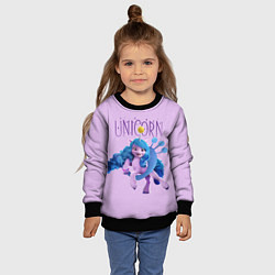 Свитшот детский Unicorn Izzy, цвет: 3D-черный — фото 2