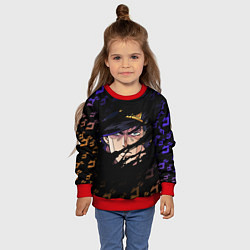 Свитшот детский JOJOS BIZARRE ADVENTURE ЛИЦО ГЕРОЯ, цвет: 3D-красный — фото 2