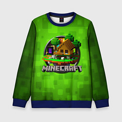 Свитшот детский Minecraft Logo Green, цвет: 3D-синий