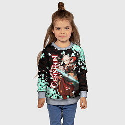 Свитшот детский КАДЗУХА ГЕНШИН ИМПАКТ САКУРА, цвет: 3D-меланж — фото 2