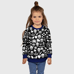 Свитшот детский UNDERTALE PATTERN БЕЛЫЙ, цвет: 3D-синий — фото 2