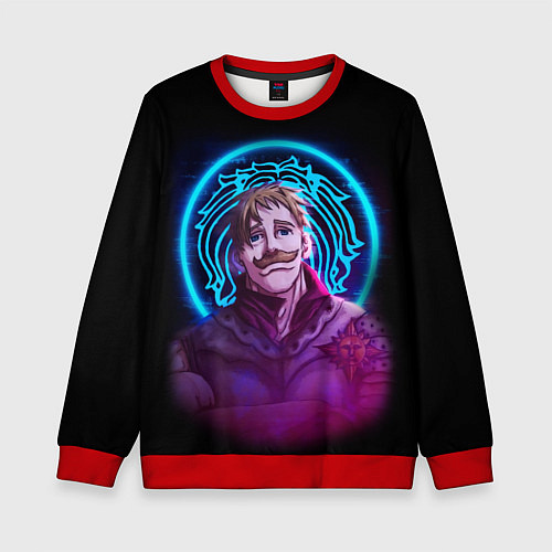 Детский свитшот ЭСКАНОР 7 СМРТЕНЫХ ГРЕХОВ НЕОН / 3D-Красный – фото 1