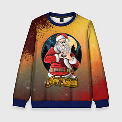 Свитшот детский Santa love you, цвет: 3D-синий