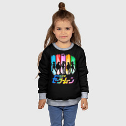 Свитшот детский Воины в матросках - Сейлор Мун, цвет: 3D-меланж — фото 2