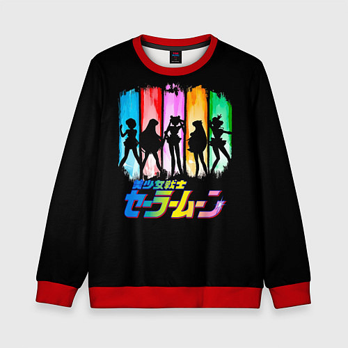 Детский свитшот Воины в матросках - Сейлор Мун / 3D-Красный – фото 1