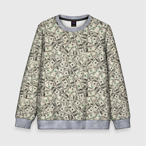 Детский свитшот Доллары Dollars / 3D-Меланж – фото 1