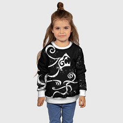 Свитшот детский ТАТУИРОВКА ДРАКЕНА WHITE AND BLACK, цвет: 3D-белый — фото 2