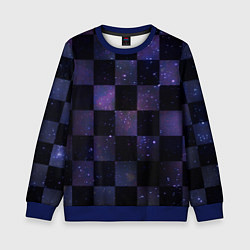 Свитшот детский Space Neon Chessboard, цвет: 3D-синий