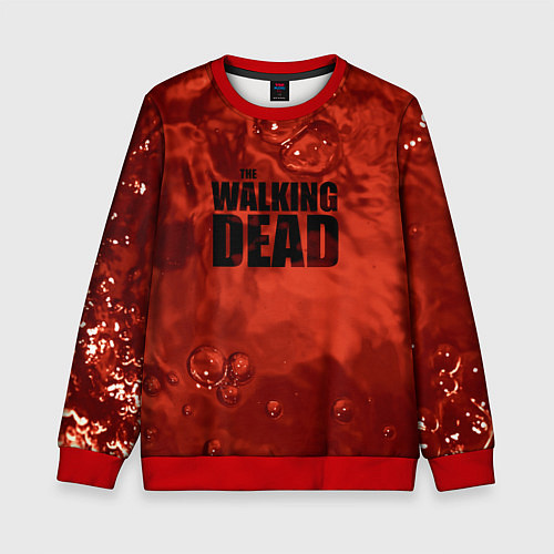 Детский свитшот Walking dead - кровь / 3D-Красный – фото 1