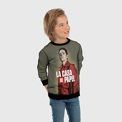 Свитшот детский БУМАЖНЫЙ ДОМ БЕРЛИН - LA CASA DE PAPEL, цвет: 3D-черный — фото 2