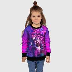 Свитшот детский League Of Legends Arcane ДЖИНКС НЕОНОВАЯ КРАСКА, цвет: 3D-черный — фото 2
