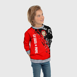 Свитшот детский La Casa de Papel bum bum ciao, цвет: 3D-меланж — фото 2