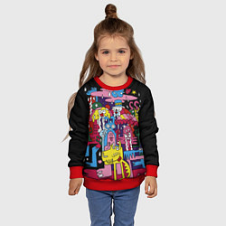 Свитшот детский Разноцветные монстры, цвет: 3D-красный — фото 2