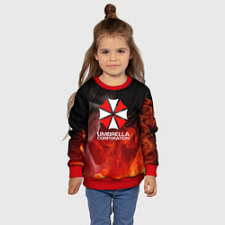 Свитшот детский Umbrella Corporation пламя, цвет: 3D-красный — фото 2