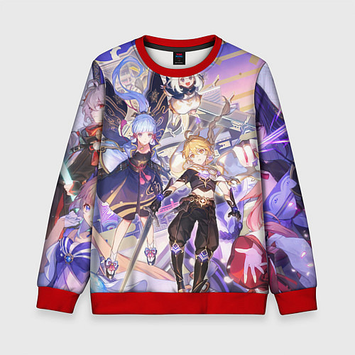 Детский свитшот Genshin Impact - Арка Инадзумы / 3D-Красный – фото 1