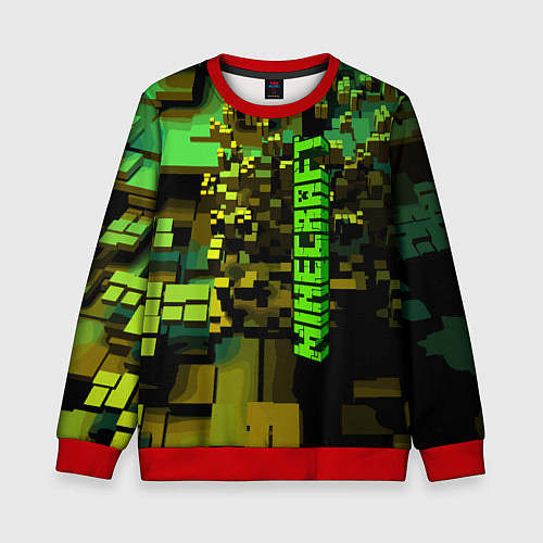 Детский свитшот Minecraft, pattern 2022 / 3D-Красный – фото 1
