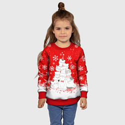 Свитшот детский КОТОЁЛКА на новый год, цвет: 3D-красный — фото 2