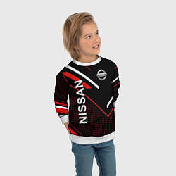 Свитшот детский NISSAN, НИССАН ГЕОМЕТРИЯ, цвет: 3D-белый — фото 2