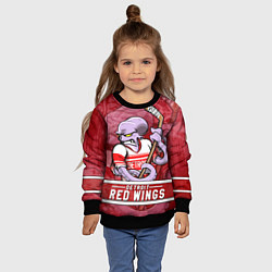 Свитшот детский Детройт Ред Уингз, Detroit Red Wings Маскот, цвет: 3D-черный — фото 2