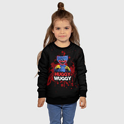 Свитшот детский 3D Хаги ваги Huggy Wuggy Poppy Playtime, цвет: 3D-черный — фото 2