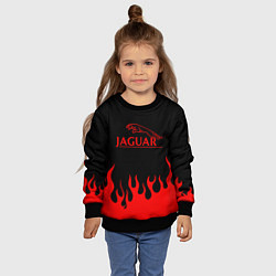 Свитшот детский Jaguar, Ягуар огонь, цвет: 3D-черный — фото 2
