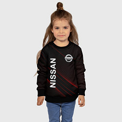 Свитшот детский Nissan, Ниссан Абстракция, цвет: 3D-черный — фото 2