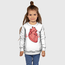 Свитшот детский Анатомия сердца, цвет: 3D-белый — фото 2