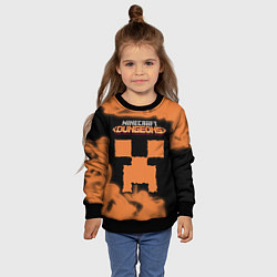 Свитшот детский МАЙНКРАФТ ДАНЖЕН Пламя, цвет: 3D-черный — фото 2