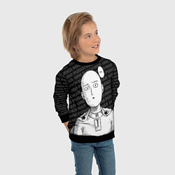 Свитшот детский One Punch Man - Сайтама Ванпанчмен, цвет: 3D-черный — фото 2