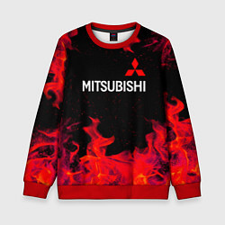 Свитшот детский Mitsubishi пламя огня, цвет: 3D-красный