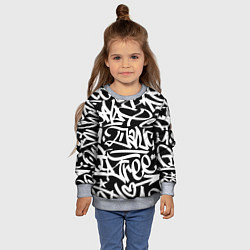 Свитшот детский КРУТОЕ ГРАФФИТИ Я РЭПЕР, цвет: 3D-меланж — фото 2