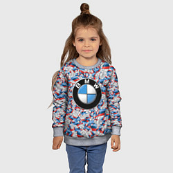 Свитшот детский BMW M PATTERN LOGO, цвет: 3D-меланж — фото 2