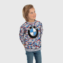 Свитшот детский BMW M PATTERN LOGO, цвет: 3D-меланж — фото 2