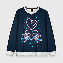 Свитшот детский Космическая любовь Cosmic love, цвет: 3D-белый
