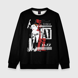 Свитшот детский JAZZ девушка, цвет: 3D-черный