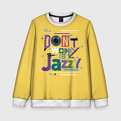 Свитшот детский Джаз Jazz, цвет: 3D-белый