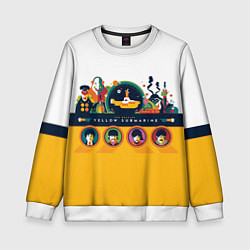 Свитшот детский Yellow Submarine Мультфильм 3D, цвет: 3D-белый