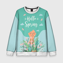 Свитшот детский Hello spring, цвет: 3D-белый