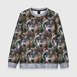 Свитшот детский Волки клипарт wolfs, цвет: 3D-меланж