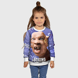 Свитшот детский Boxing - фиолетовый, цвет: 3D-белый — фото 2