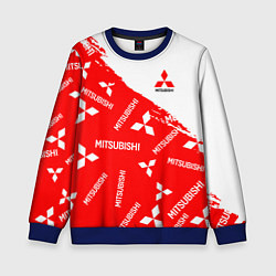 Свитшот детский Mitsubishi Паттерн, цвет: 3D-синий