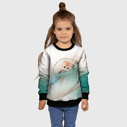 Свитшот детский Кошка выбирает себе хозяина, и никак иначе, цвет: 3D-черный — фото 2