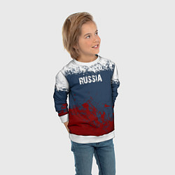 Свитшот детский Россия - краски, цвет: 3D-белый — фото 2