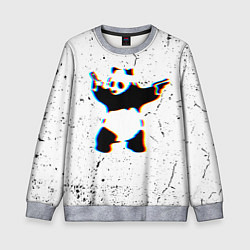 Свитшот детский Banksy Panda with guns Бэнкси, цвет: 3D-меланж