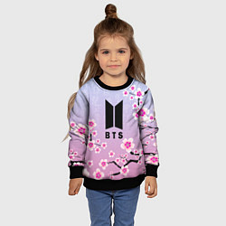 Свитшот детский BTS ЦВЕТЫ САКУРЫ, цвет: 3D-черный — фото 2