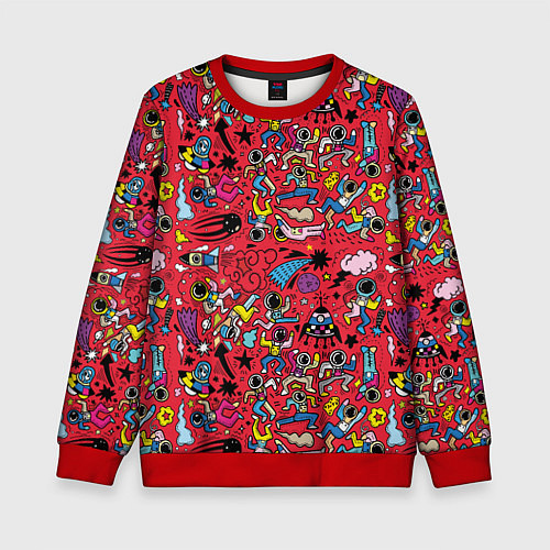 Детский свитшот Много космоса / 3D-Красный – фото 1